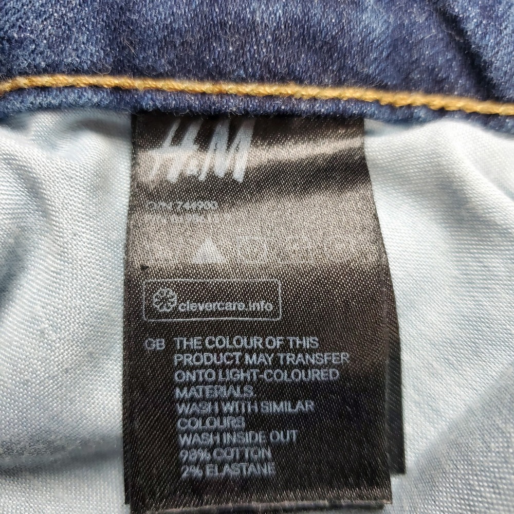 H&M &Denim Jeans Skinny High Waist Blue Size 28 Inseam 34 - Picture 7 of 9